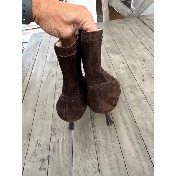 Michael Kors Brown Suede Ankle Boots - Picture 3 of 7